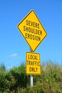 Beach Erosion roadSign Outdoors