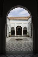 Beautiful and colorful architecture with the arch in Morocco, Africa