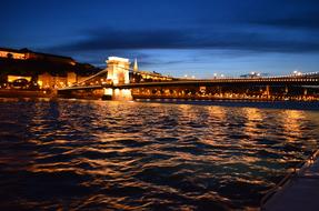 night photo of the city bridge
