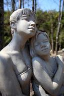 Beautiful sculpture of a girl and a guy