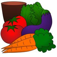 colored vegetables drawing