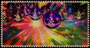 christmas abstract background balls drawing