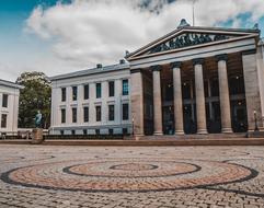 Beautiful and colorful architecture of the Karl Johans Gate in Oslo, Norway