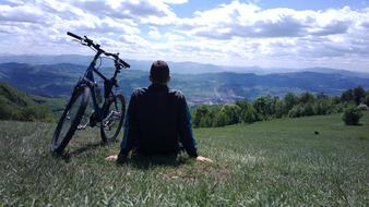 Bike Boy and panorama nature