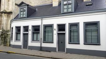 Facade Old Buildings grey white