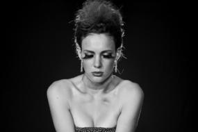 Model Beautiful Portrait black white