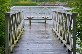 photo of a wooden pedestrian bridge