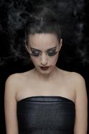 Fashion Young Model black dressed