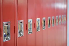 metal red school lockers