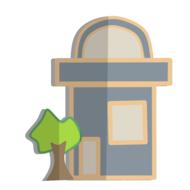 shop tree street sticker vector