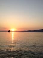 Lake Geneva in Switzerland at Sunset