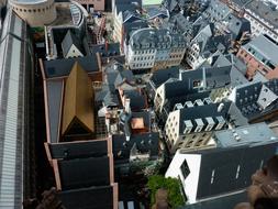 aerial view of the historic center of frankfurt