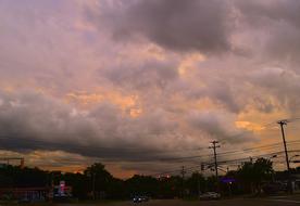 Sunset Clouds on Stormy Sky