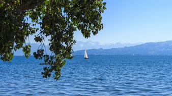 sailing ship sails in Lake Constance in Germany