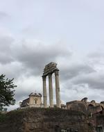 distant view of ancient ruins in rome