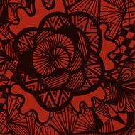 decorative red and black floral pattern