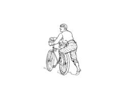 bike man pencil drawing