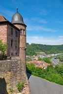 old stone Castle and garden