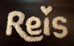 funny inscription of white grains