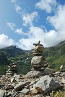 cairn in nassfeld, alpine mountains, austria