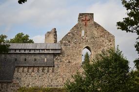 Castle Medieval Old among the green trees