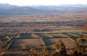 Autumn landscape, Harvested Fields in scenic valley