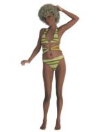 blonde girl in bikini, 3d render