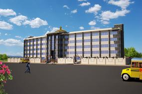 3d Graphic of Outdoor Building on street