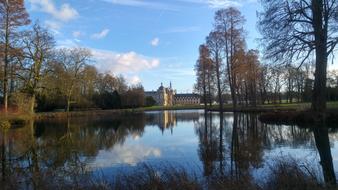 the lake is a beautiful view of the park