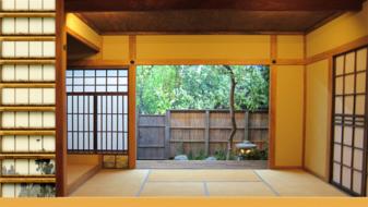 japanese style house interior with open door