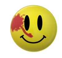 smiley face yellow red smudge