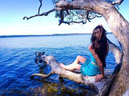 Beautiful Girl Watching sea