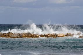 wave hitting the rocks