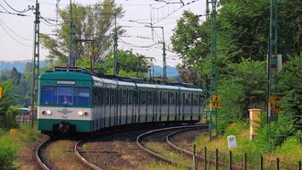 train on railroad in hungary