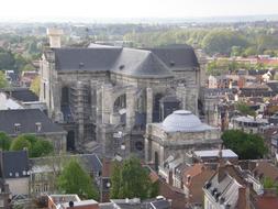 panoramic view of the historic center of a European city