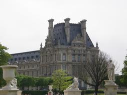 view of the European castle in the park