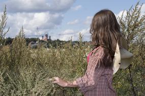 landscape of Girl Field and Temple