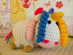knitted unicorn toy
