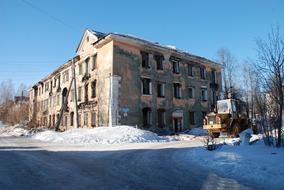 House Building Demolition snow road