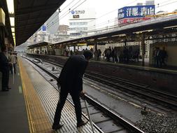 Lonley person on Train Station