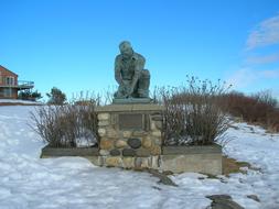 Fisherman Monument snow