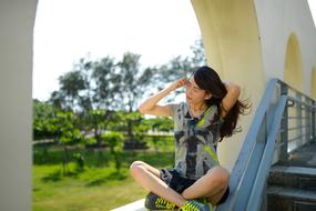 Travel Asian Woman Wind