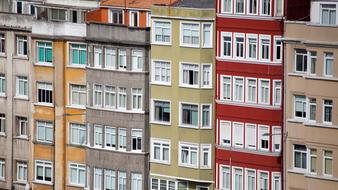colorful facades of residential buildings