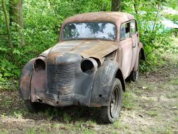 Car Auto Old The Wreckage Of