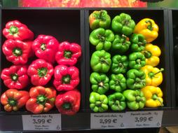 sale of ripe peppers