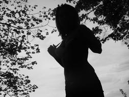 tree woman pose nature figure