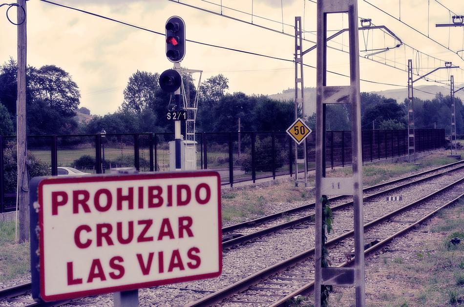 railroad into a traffic light