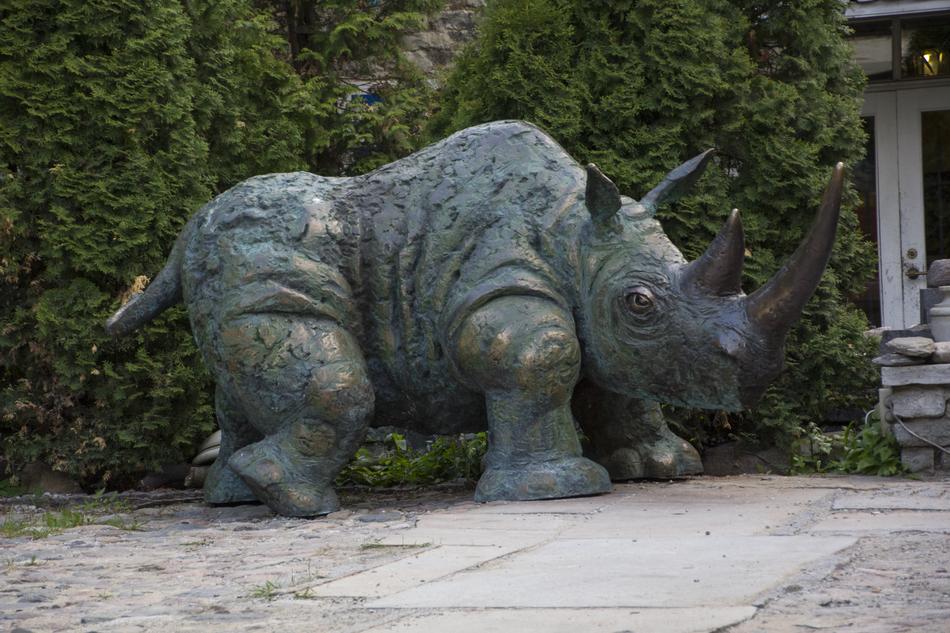 Rhino Figure Bronze