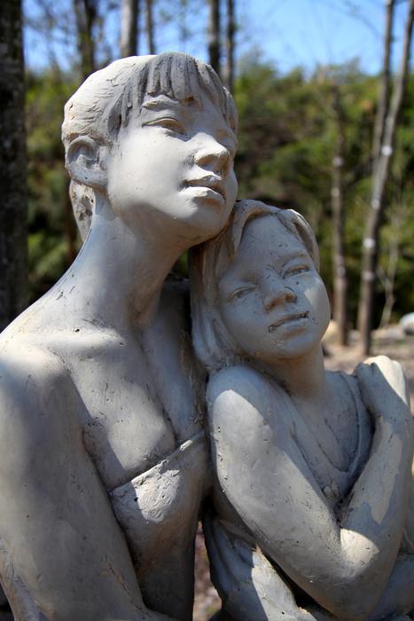 Beautiful sculpture of a girl and a guy