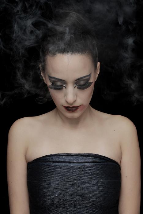 Fashion Young Model black dressed